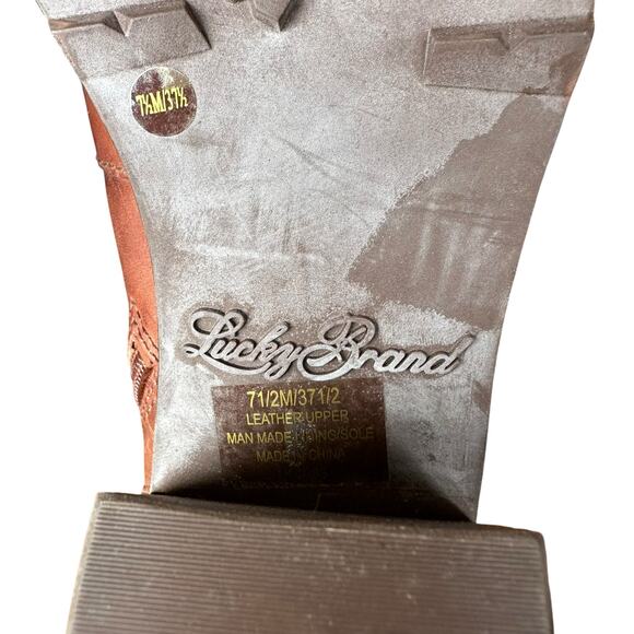 Lucky Brand Womens Lace Up Boots Heel Size 7.5 - Picture 7 of 9